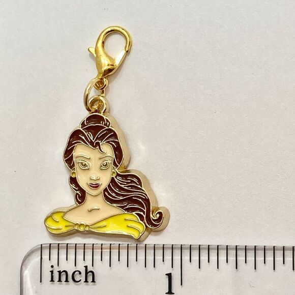 Vtg Disney Beauty & The Beast Clip Charm Princess Belle Zipper Pull Bag Signed - Picture 7 of 8